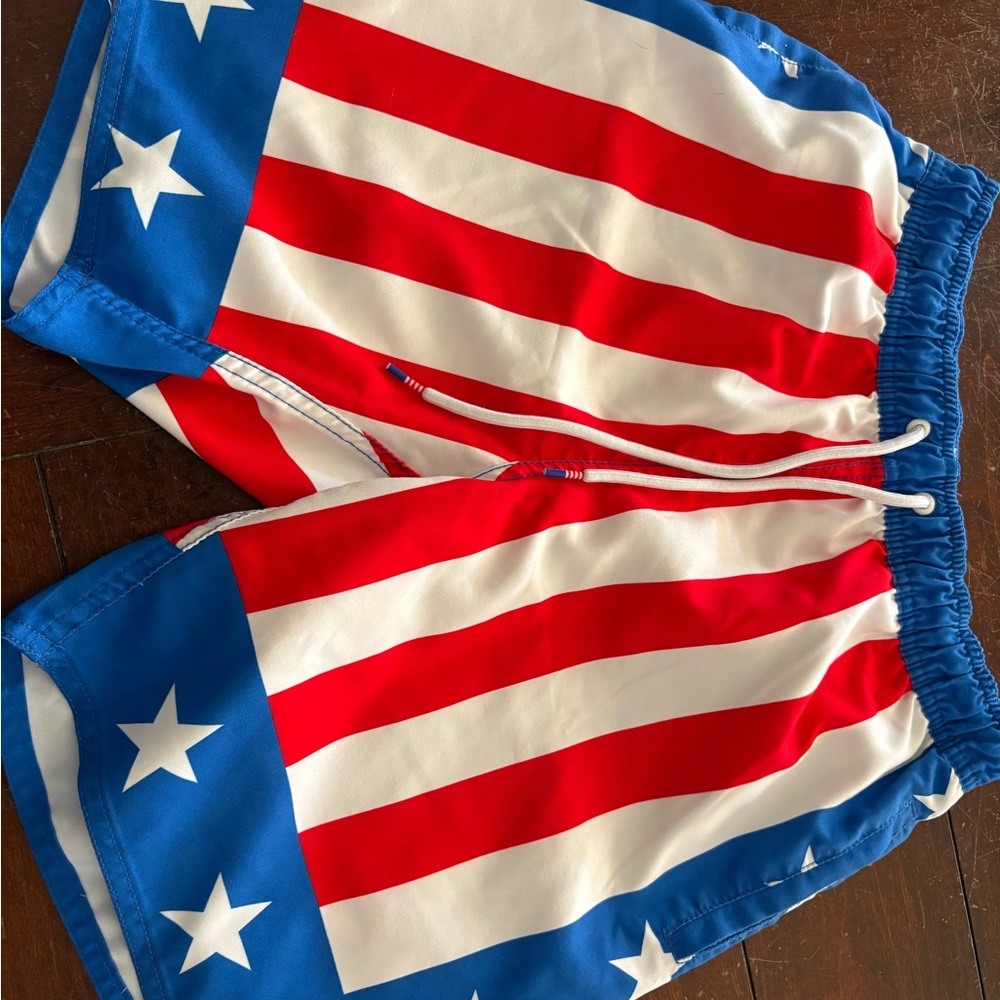 RSVLTS Blue and White Rocky Logo Swim Trunks - Picture 3 of 3